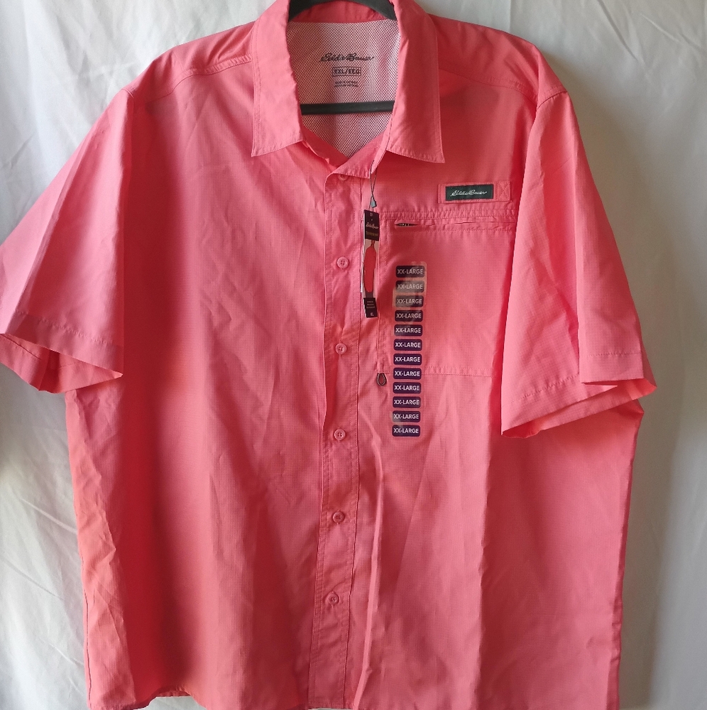Eddie Bauer XXL Pink Casual Button Down Shirt